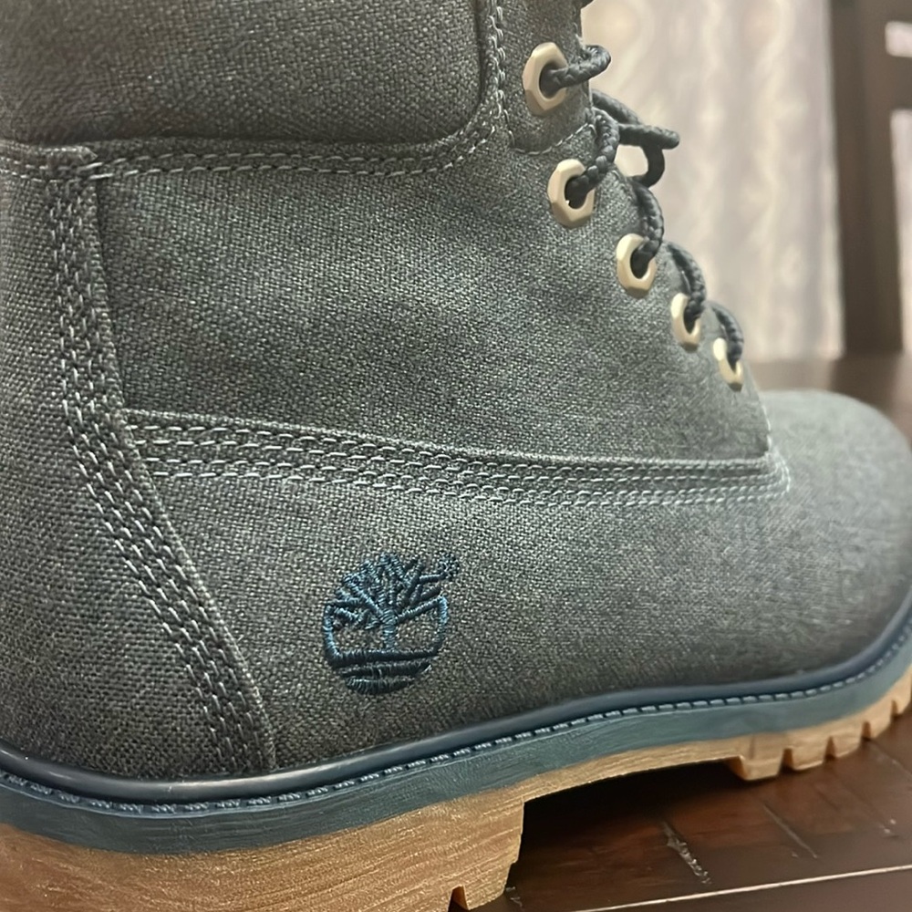 Timberland Nathan Swartz 6” Prem FAB BT Navy canvas boots Boys Junior Youth Sz 5 - Picture 8 of 12